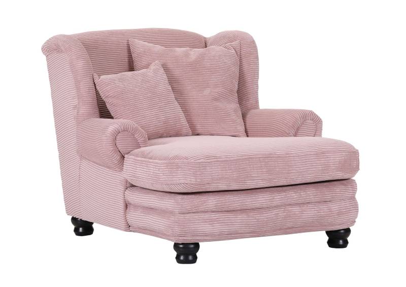 Mega-Ohrensessel  in Stoff 336/24 Cord rosa von Gutmann
