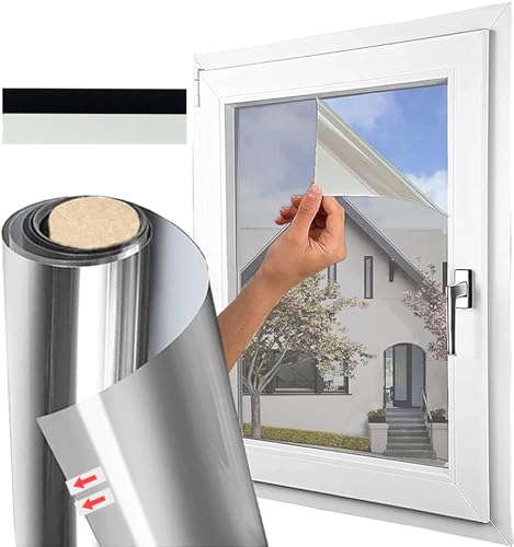Fensterfolie Selbsthaftend Spiegelfolie Sichtschutzfolie, Wärmeisolierung Sonnenschutzfolie UV-Schutz für Haus Offices und Geschäfte (30x200cm) von Gutsbox