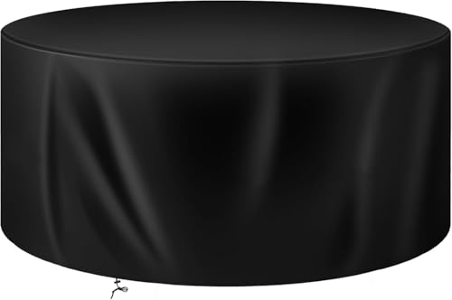 Gutsbox Gartenmöbel Abdeckung Wasserdicht Abdeckung für Gartenmöbel 420D Oxford Schutzhülle, Anti-UV Staubdicht Winddicht Abdeckplane für Gartenmöbel Terrassenmöbel (Runde, 180x90cm) von Gutsbox
