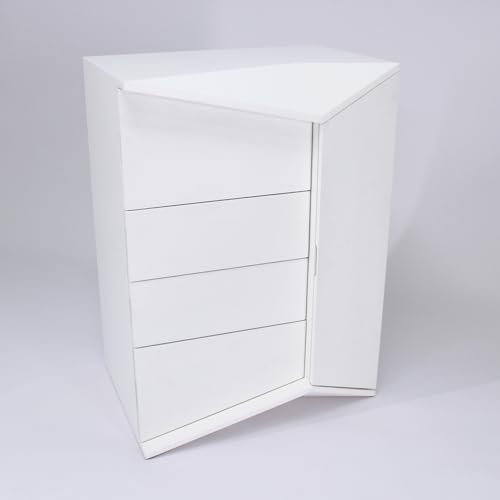 Gutshof VISION Designer Kommode Moderner Schubladenschrank mit 5 Schubladen in unterschiedlichen Lackierungen und Oberflächen, Oberflächenstruktur:Weiß von Gutshof VISION
