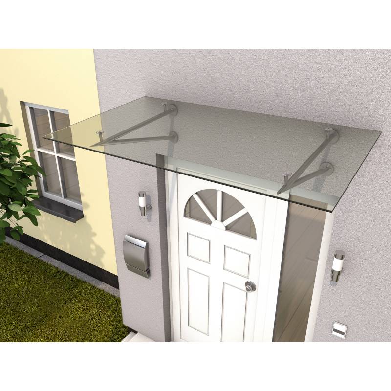 Gutta Edelstahlvordach 'HD/V' klar 160 x 90 x 35 cm von Gutta