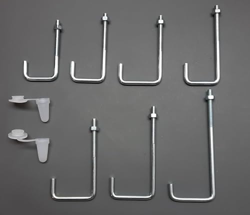 Gutta L - Haken - Rohrhaken M6, verzinkt - mit Dichtung glatt oder gewölbt - für die Montage von Licht- und Trapezplatten an Vierkantrohre - NP- und U-Profile (25, 80 x 32 glatt) von Gutta