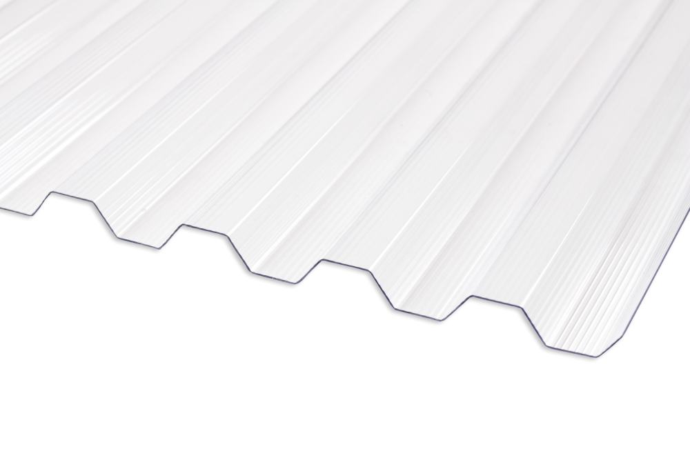 Gutta Polycarbonat-Wellplatte Trapez 76/18 450 x 95 cm 1,4 mm klar von Gutta