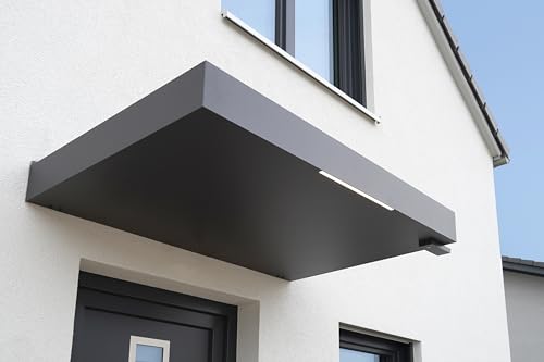 Gutta Rechteckvordach BS Plus 160 (SM) mit Wasserspeier rechts - Sonderfarbe | Sondermaß: 100-199 x 35-90 x 15,5 cm (BxTxH) von Gutta