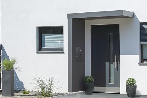 Gutta Rechteckvordach BS Plus 160 mit Seitenteil Links - Anthrazit und BK Fuka Anthrazit | Maße: 160 x 90 x 15,5 cm und Seite 220 x 90 x 14,5 (BxTxH) von Gutta