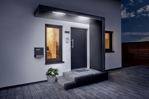 Gutta Rechteckvordach BS Plus 250 mit Seitenteil rechts - Anthrazit | Maße: 250 x 90 x 15,5 cm und Seite 220 x 90 x 14,5 (BxTxH) von Gutta
