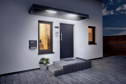 Gutta Rechteckvordach BS Plus 250 mit Wasserspeier rechts - Anthrazit | Maße: 250 x 90 x 15,5 cm (BxTxH) von Gutta