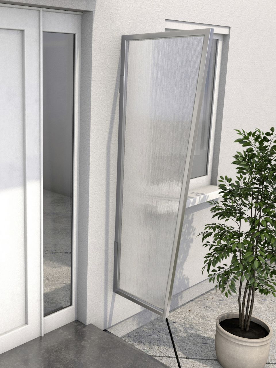 Gutta Seitenblende B2 Edelstahloptik, Polycarbonat klar von Gutta