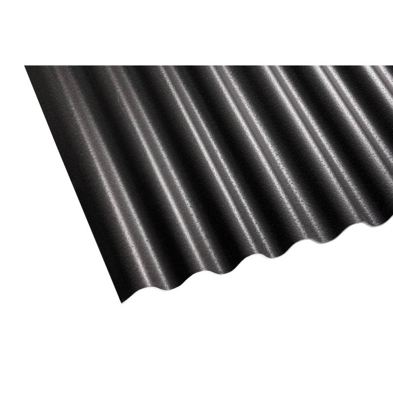 Gutta Shelltec-Wellplatte 'Sinus 95/34' schwarz 200 x 95 x 0,4 cm von Gutta