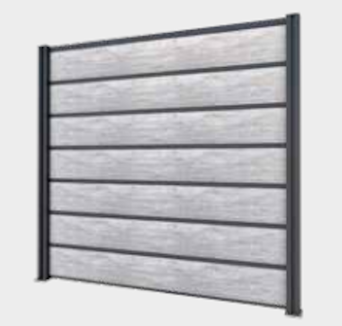 Gutta Sichtschutzzaun Erweiterung 194 x 186 cm Schichtstoffplatten Betonoptik grau Weiß von Gutta