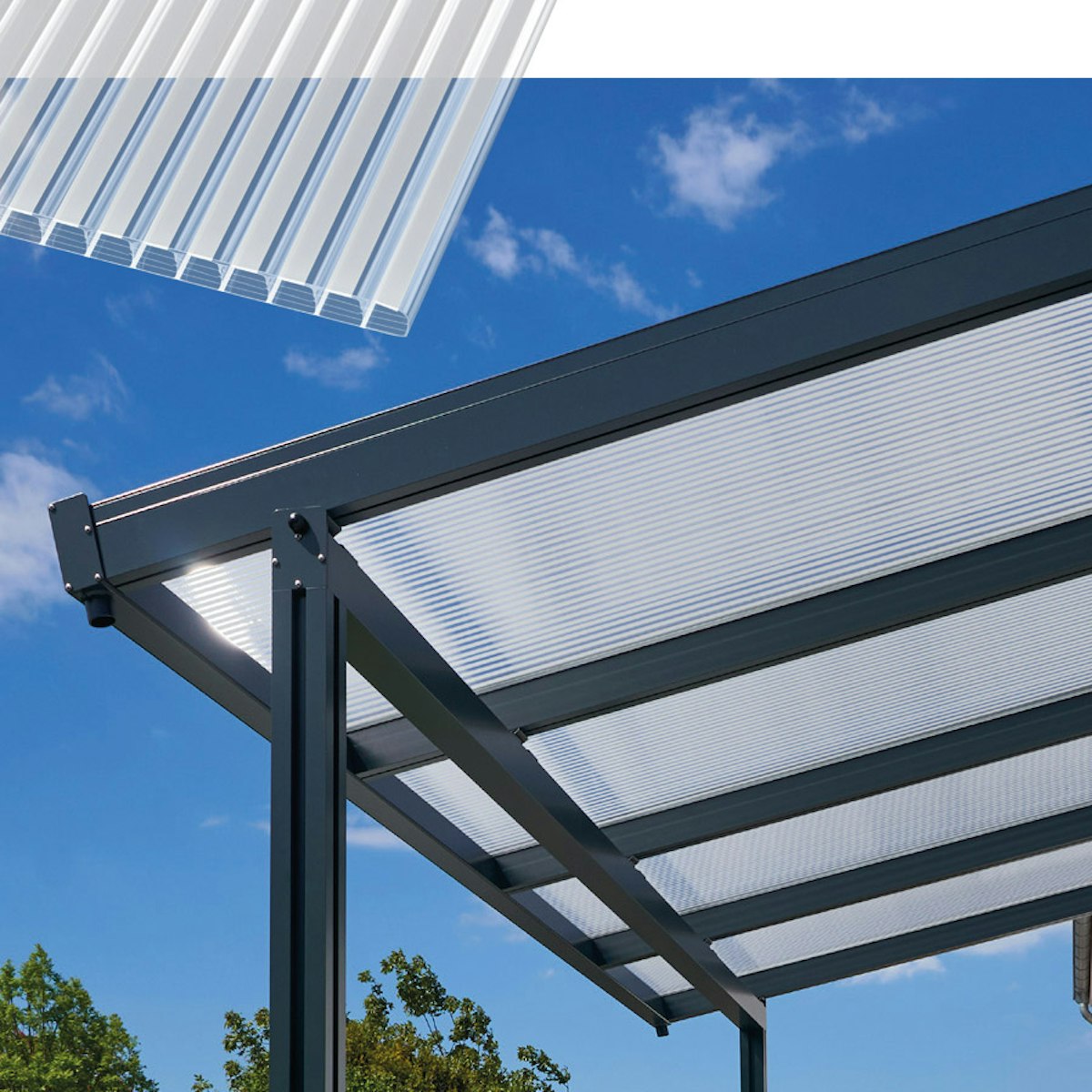 Gutta Terrassendachsystem Premium weiß/anthrazit 510 x 306 cm Polycarbonat gestreift weiß Anthrazit Gutta Terrassendachsystem Premium weiß/anthrazit 510 x 306 cm Polycarbonat gestreift weiß Anthrazit von Gutta