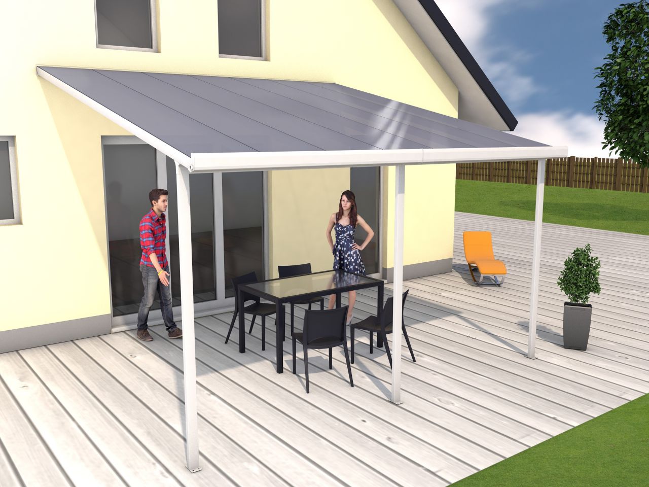 Gutta Terrassenüberdachung Basic 426x406cm weiß von Gutta