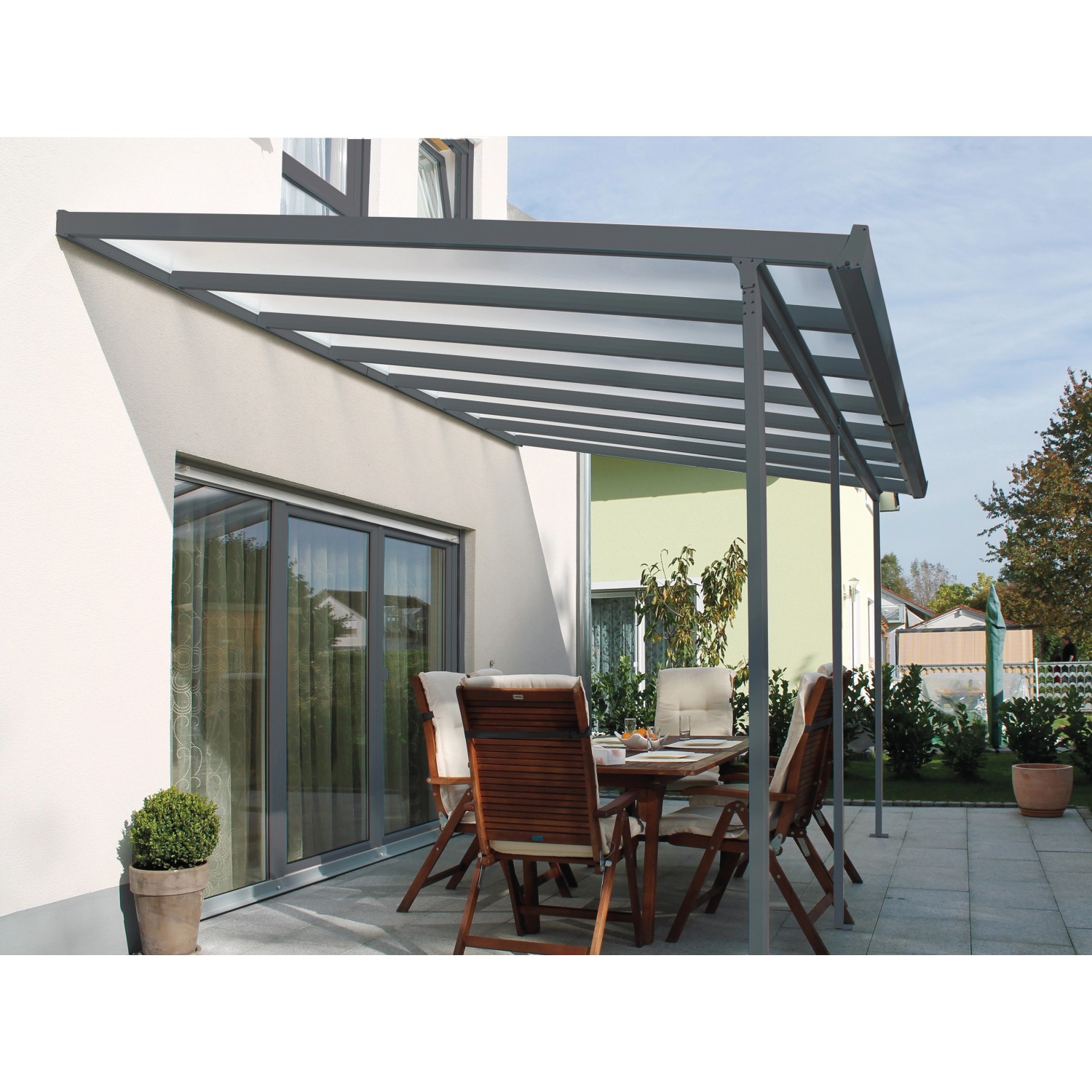 Gutta Terrassenüberdachung Bausatz Anthrazit 426 cm x 306 cm von Gutta