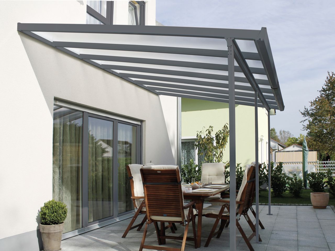 Gutta Terrassenüberdachung Basic 426x306cm anthrazit von Gutta