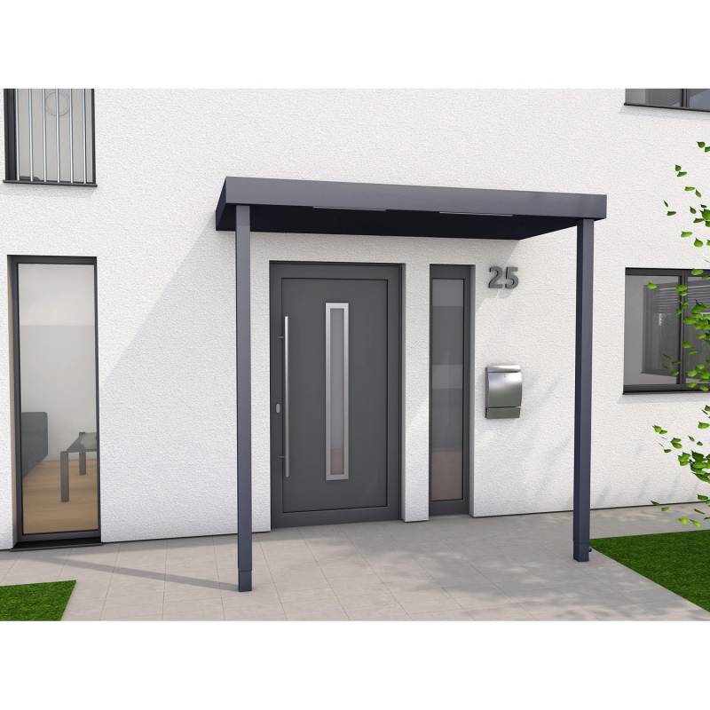 Gutta Rechteckvordach BS PLUS Anthrazit 200 x 90 cm 2 Pfosten und Ablauf Rechts Gutta Rechteckvordach BS PLUS Anthrazit 200 x 90 cm 2 Pfosten und Ablauf Rechts von Gutta