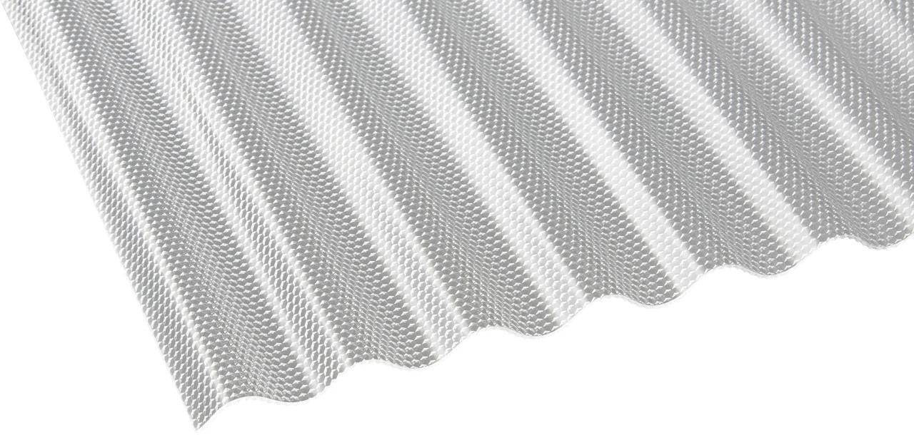 Gutta Polycarbonat-Wellplatte Wabe Sinus 76/18 200 x 104,5 cm 2,6 mm klar von Gutta