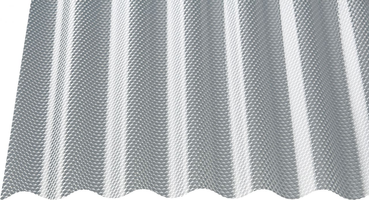 Gutta Polycarbonat-Wellplatte Wabe Sinus 76/18 250 x 104,5 cm 2,6 mm klar von Gutta
