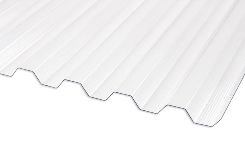 Gutta Polycarbonat-Wellplatte Trapez 76/18 250 x 95 cm 1,4 mm klar von Gutta