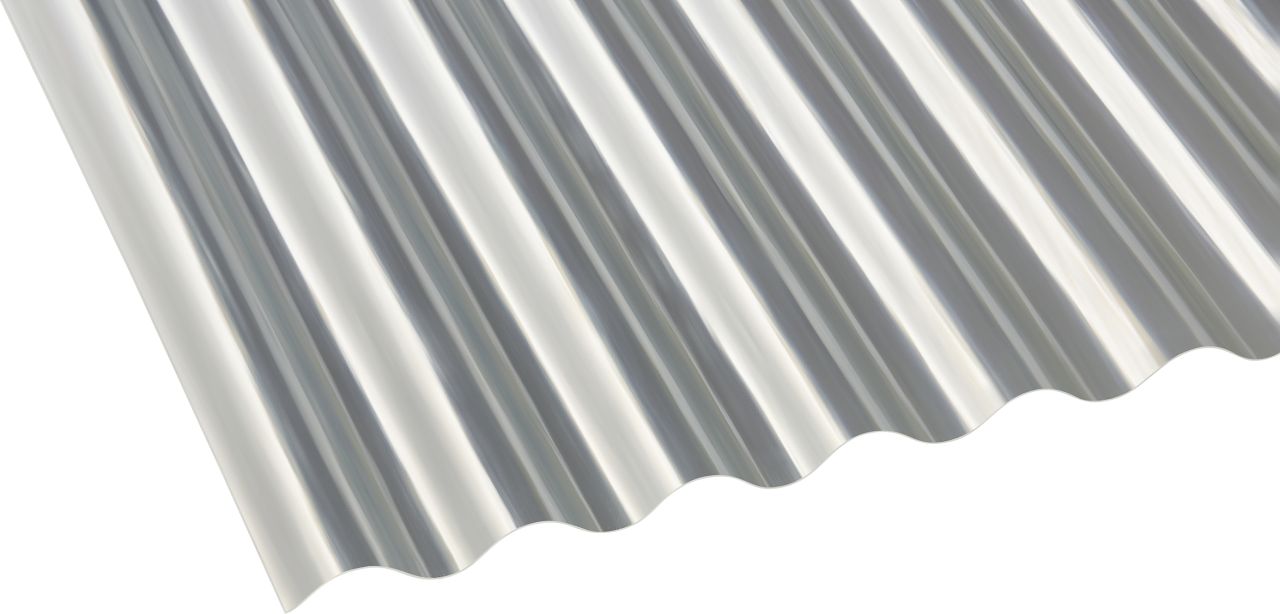 Gutta Polyester-Wellplatte Sinus 76/18 150 x 90 cm 0,8 mm natur von Gutta