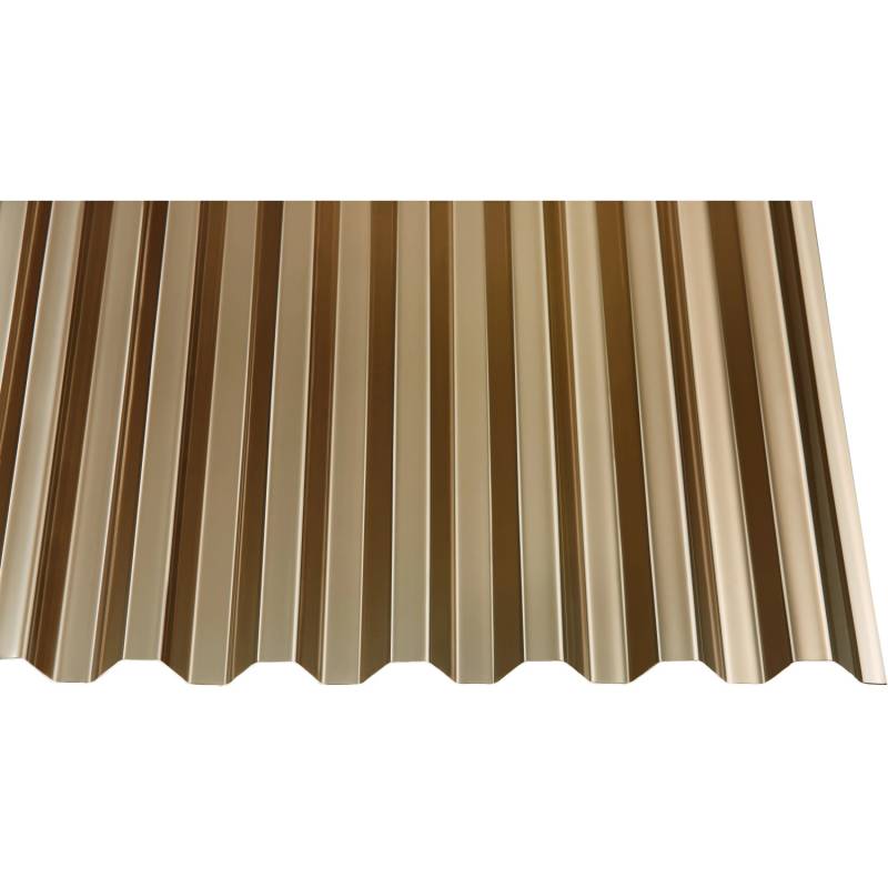PVC-Profilplatte 1,1 mm Trapez 70/18 Bronce 2000 mm x 1090 mm von Gutta