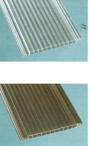 Polycarbonat Dach- und Wandpaneele - Hohlkammerplatte 16 mm easy-click - Breite 230 mm - Deckbreite 200 mm - glasklar und bronce - Euro 46,90 m (glasklar, 2000 mm) von Gutta