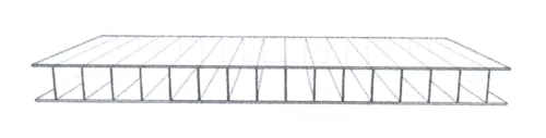 Polycarbonat Hohlkammerplatten Doppelstegplatten 10 mm - glaklar und opal-weiß ab 12,90 Euro/m² (glasklar, 2500 x 1050) von Gutta