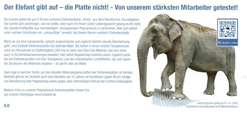 Polycarbonat Wellplatten Lichtplatten Profil 76/18 Trapez - Spundwand - 1,5 mm - glatt - glasklar - uneingeschränkt hagelfest - Lichtdurchlässigkeit > 90% - 18,90 Euro/m² (5000) von Gutta