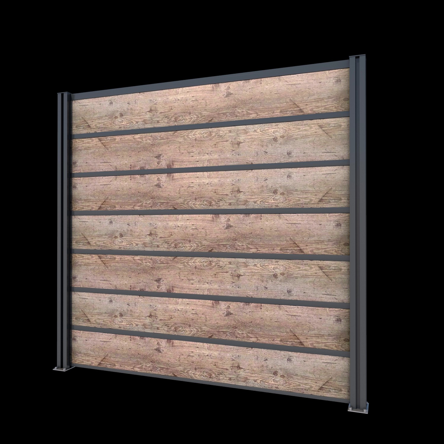 Gutta Sichtschutzzaun-Element Anthrazit 202 cm x 186 cm Schichtst. Holzoptik von Gutta