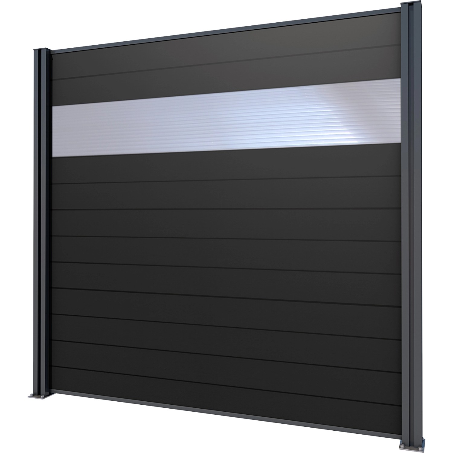 Gutta Sichtschutzzaun-Element WPC Anthrazit 202 cm x 186 cm mit PC Paneele Gutta Sichtschutzzaun-Element WPC Anthrazit 202 cm x 186 cm mit PC Paneele von Gutta