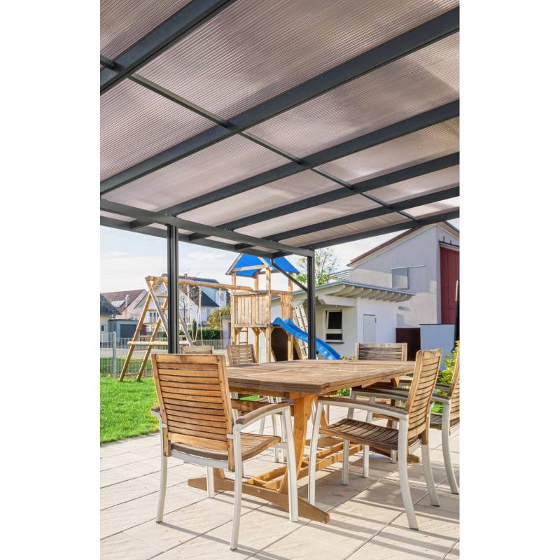 Gutta Terrassendach Premium Anthrazit Stegplatten PC SO Bronze 10.140 x 3.060 mm von Gutta