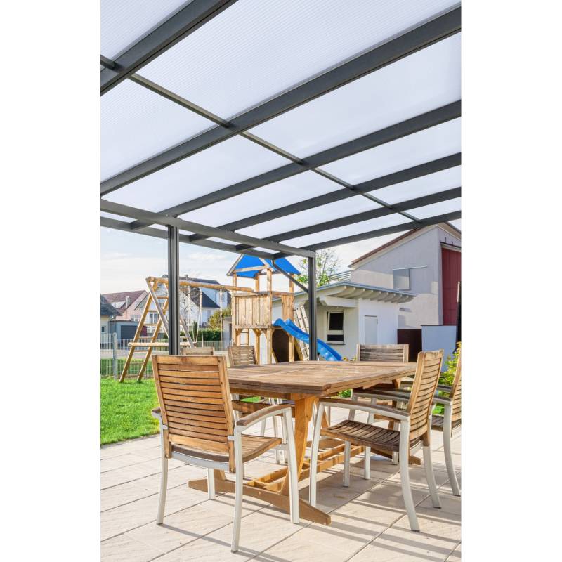 Gutta Terrassendach Premium Anthrazit Stegplatten PC Weiß Opal 8.125 x 5.060 mm von Gutta