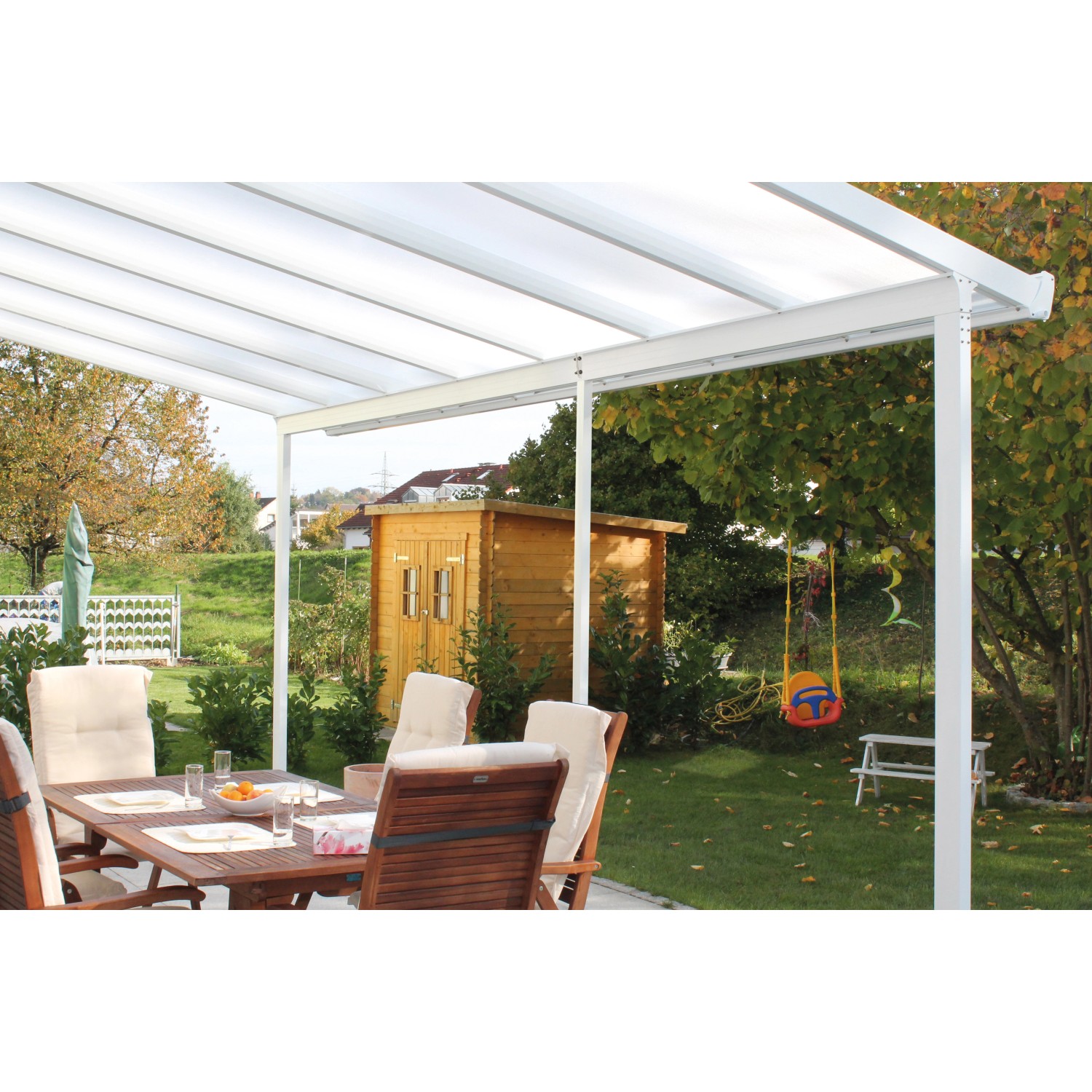 Gutta Terrassenüberdachung Bausatz Weiß 426 cm x 306 cm von Gutta