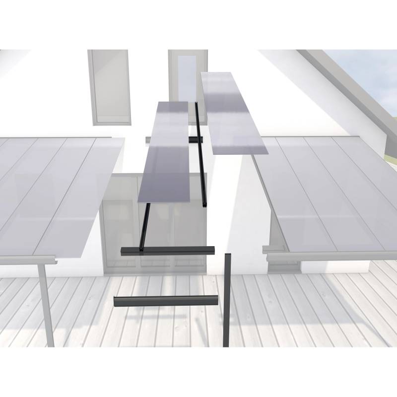 Terrassenüberdachung Erweiterungsmodul B: 120 cm x T: 406 cm Anthrazit von Gutta