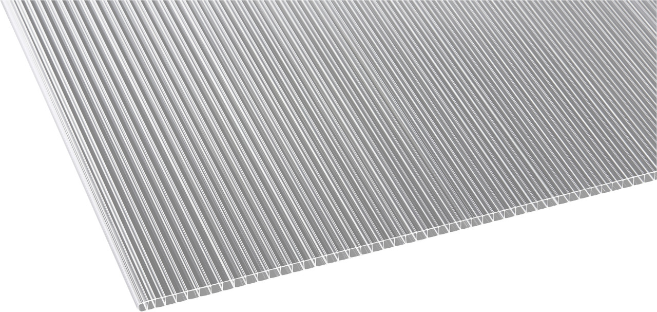 Gutta Polycarbonat-Doppelstegplatte 200 x 105 cm 10 mm klar von Gutta