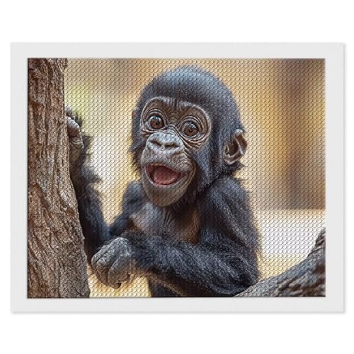 5D Diamond Painting Erwachsene, Diamant Painting Bilder Affen Diamant Malerei Set für Erwachsene und Kinder, DlY Mosaikherstellung, Wohnzimmer, Schlafzimmer, Büro, Wand, Heimdekoration 50x70 cm h-1082 von Guuogxan