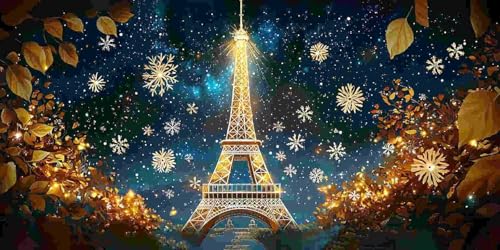 Diamond Painting Erwachsene Groß 25x50 cm, 5D Diamant Painting Bilder Der Eiffelturm, DIY Diamant Malerei Basteln Erwachsene Set für Wohnzimmer Schlafzimmer Wand Dekoration, Geschenke für Mädchen x-2 von Guuogxan