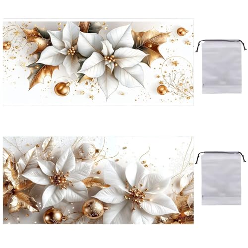 Strandtuch XXL 2er Set 80 x 160 cm, Groß Schnelltrocknendes Mikrofaser Handtuch, Sandfrei Badetuch, Summer Must Haves, für Damen Herren Reise Urlaub Schwimmen Sauna, mit Tasche (Lilien) B-848 von Guuogxan