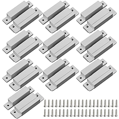 GUUZI 10 Sets NC Öffner Oberflächenmontage Verdrahteter Türkontaktsensor Alarm Magnetischer Reedschalter MC-31 (Weiß) von Guuzi