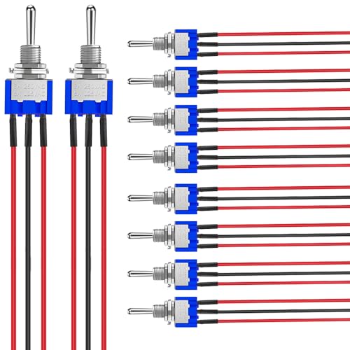 GUUZI 10pcs 6A/125V 3A/250V ON/Off/ON Vorverkabelt Miniatur Kippschalter 3 Klemmen 3 Position SPDT Kippschalter MTS-103 von Guuzi