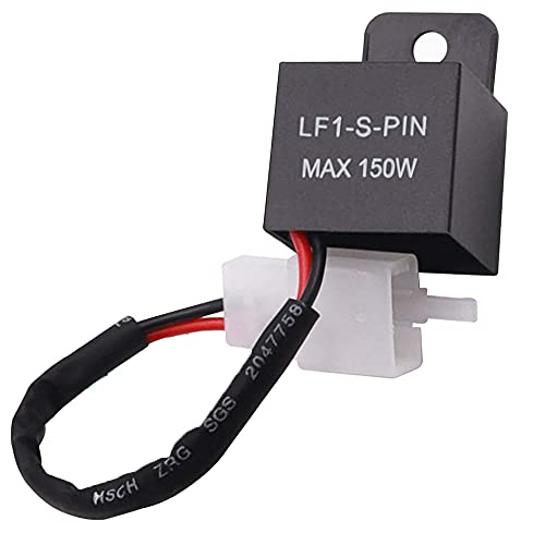 GUUZI 2 Pin LED Blinkrelais,150W 12V Auto Motorrad Relais mit Kabel für Blinkrelais,LED Blinkrelais,Wasserdichtes LF1-S-PIN Signalrelais von Guuzi
