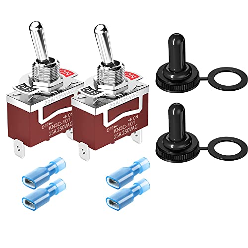GUUZI 2pcs Wasserdichter Kippschalter 12VDC 15A/24VDC 10A/125VAC 15A/250VAC 10A EIN/AUS 2-Pin 2-Positionen SPST-Schalter Auto-Wippschalter mit Wasserdichter Kappe und Kabelverbinder GUUZI 2pcs Wasserdichter Kippschalter 12VDC 15A/24VDC 10A/125VAC 15A/250VAC 10A EIN/AUS 2-Pin 2-Positionen SPST-Schalter Auto-Wippschalter mit Wasserdichter Kappe und Kabelverbinder von Guuzi