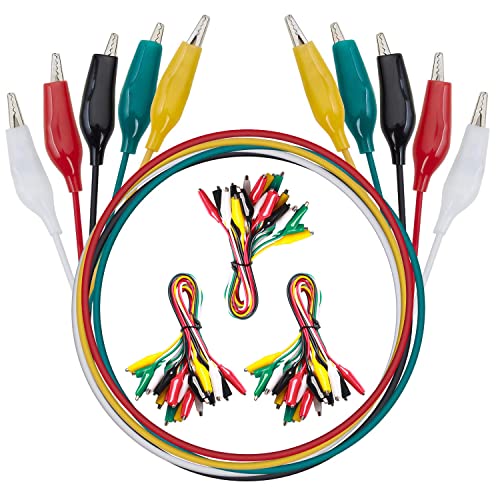 GUUZI 5 Farben Gelötet Messleitungssatz & Krokodilklemmen 50cm Krokodilklemmen Doppelend mit Isolatorklemmen für Stromkreisverbindung/Elektrische Prüfung, 30 Stück GUUZI 5 Farben Gelötet Messleitungssatz & Krokodilklemmen 50cm Krokodilklemmen Doppelend mit Isolatorklemmen für Stromkreisverbindung/Elektrische Prüfung, 30 Stück von Guuzi