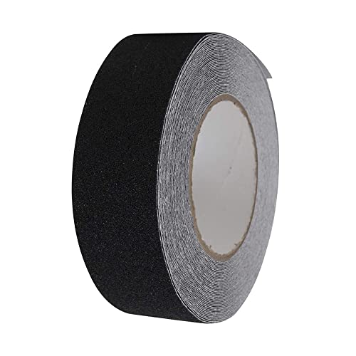 GUUZI 50 mm x 10 Meter Anti Rutsch Traktionsband, Griffband für Treppen, Körnung 80, Guter Halt und Reibung, Starker Abrasiver Klebstoff für Treppen, Drinnen und Draußen (Schwarz) von Guuzi