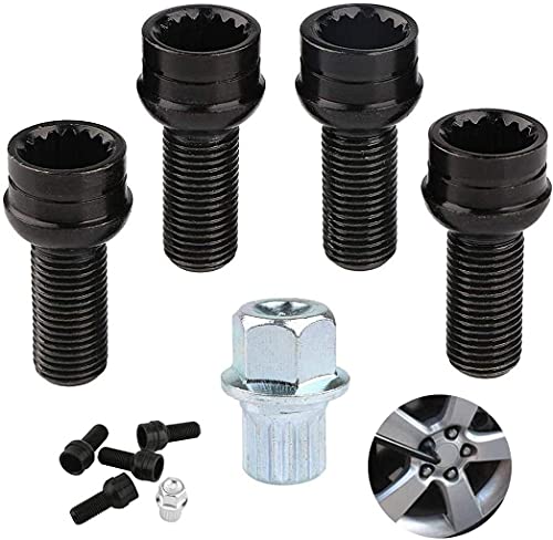 GUUZI Radmuttern-Sicherungsset, 4 Stk. M14 * 1,5 mm Stahl-Auto-Radschrauben Radmuttern-Sicherungsset Radschrauben & Kontermuttern-Set mit Schlüssel für Au-di Go-lf Je-tta GUUZI Radmuttern-Sicherungsset, 4 Stk. M14 * 1,5 mm Stahl-Auto-Radschrauben Radmuttern-Sicherungsset Radschrauben & Kontermuttern-Set mit Schlüssel für Au-di Go-lf Je-tta von Guuzi