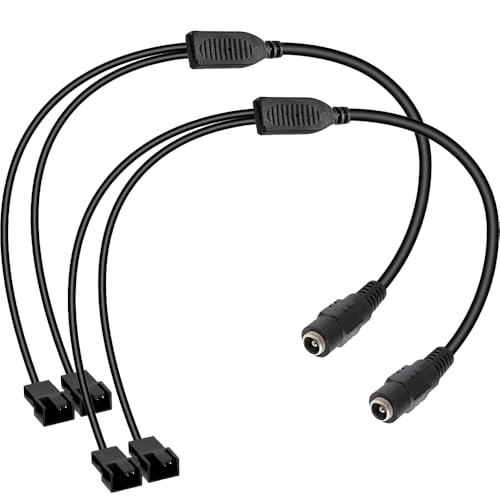 Guuzi DC auf 4-poligen/3-poligen PC-Lüfter, DC 5,5 mm x 2,1 mm Buchse auf 2-poligen 3/4-poligen Stecker für PC-Gehäuselüfter, Stromkonverterkabel für Stromversorgung an 12-V-PC-Lüfter (2er-Pack) Guuzi DC auf 4-poligen/3-poligen PC-Lüfter, DC 5,5 mm x 2,1 mm Buchse auf 2-poligen 3/4-poligen Stecker für PC-Gehäuselüfter, Stromkonverterkabel für Stromversorgung an 12-V-PC-Lüfter (2er-Pack) von Guuzi