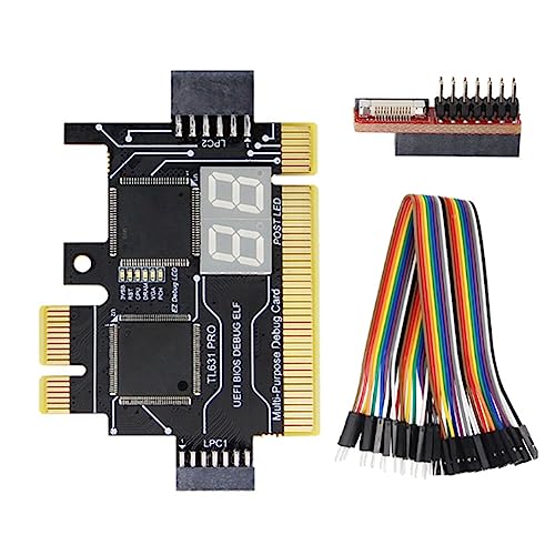 Guvkeug 1 Stück Analyzer LPC Debug-Karte PCI PCI-E Post Test Kit Motherboard Diagnosekarte J04 PC + Metall von Guvkeug