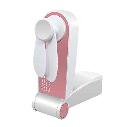 Guvkeug Mini Hand Fächer Tragbare Fächer Kleine Persönliche Fächer Mini Usb Wieder Aufladbare Einstellbare Wind Geschwindigkeit Elektrische Fächer für Haus Büro Reisen Camping (Rosa) von Guvkeug