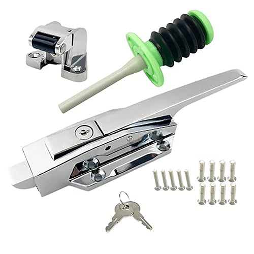 Guvkeug Türriegel Set Sicherheit Gefrierschrank Türriegel Set mit verstellbarem versetztem Schlag und Innenauslöser und Schlüsseln von Guvkeug