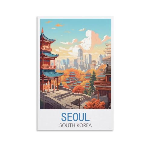 GuYaNa Seoul Südkorea Vintage-Reise-Poster, 20 x 30 cm, Leinwand-Kunstdruck, Gemälde für Wanddekoration, Wohnzimmer, Schlafzimmer GuYaNa Seoul Südkorea Vintage-Reise-Poster, 20 x 30 cm, Leinwand-Kunstdruck, Gemälde für Wanddekoration, Wohnzimmer, Schlafzimmer von GuyAna