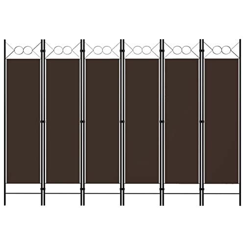 GuyAna 6-TLG. Raumteiler Braun 240 x 180 cm Sichtschutz-TrennwäNde Mobile Trennwand Faltbar von GuyAna